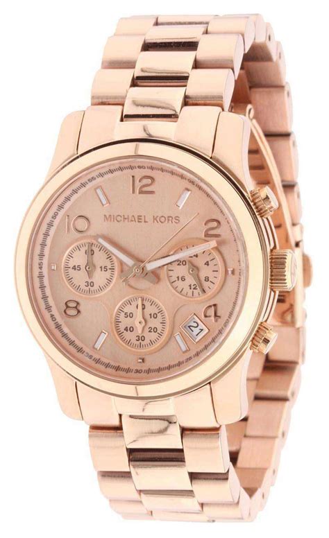 michael kors stainless steel chronograph watch rose gold|rose gold watch with numbers.